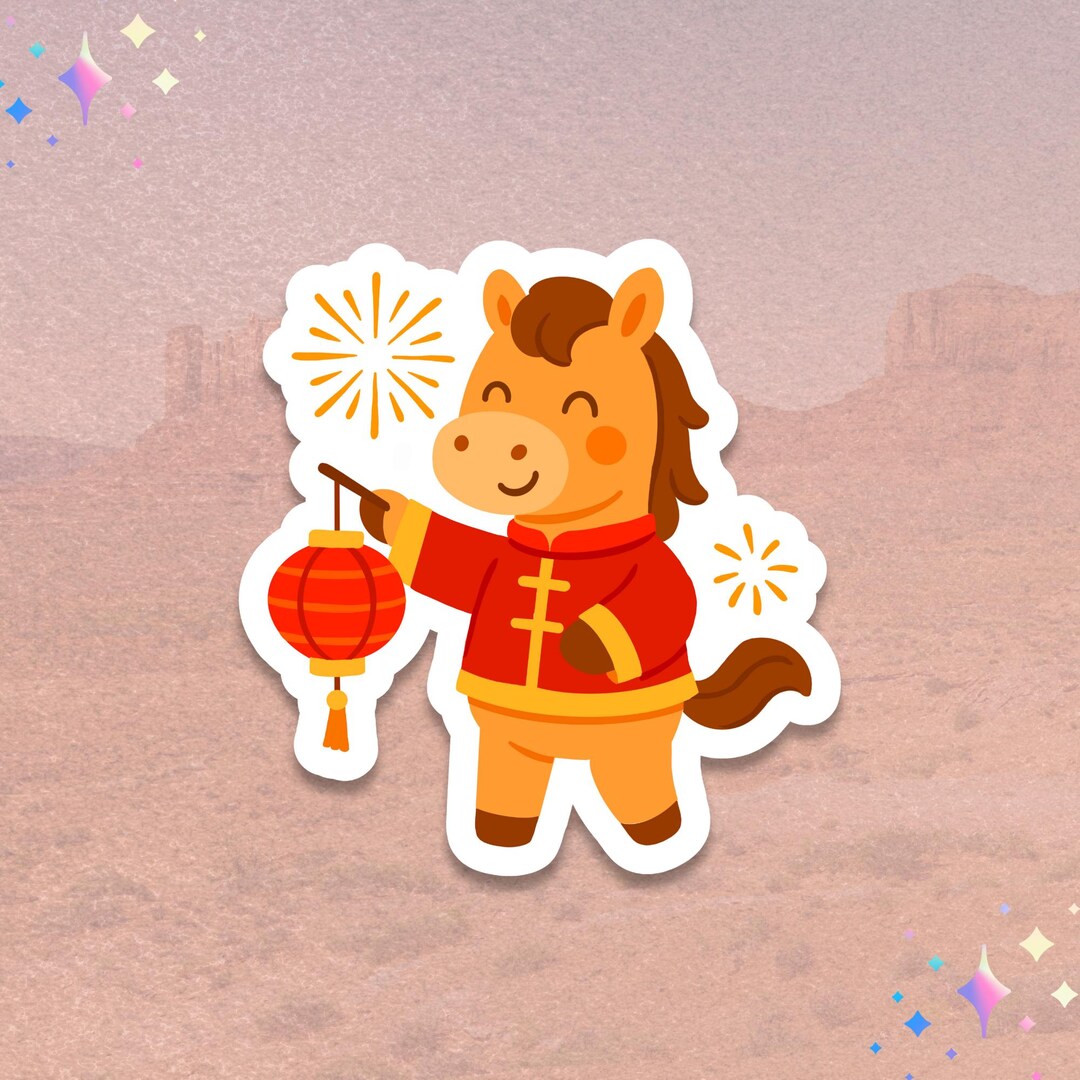 Lunar New Year Horse Sticker | Chinese Zodiac Horse | Year of the Horse ...