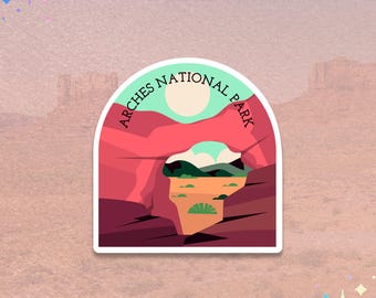 Arches National Park Sticker | Utah Travel Stamp | Desert Landscape Decal