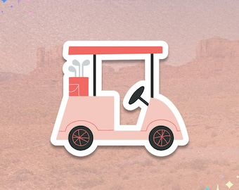 Golf Cart Sticker | Golf Course Vehicle Decal | Cart Illustration