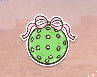 Pickleball Bow Sticker | Paddle Ball Decal | Court Sport Graphic