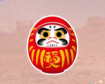 Daruma Doll Sticker | Japanese Good Luck | Vinyl Sticker