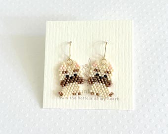 Yorkshire Terrier Beaded Earrings - Handmade Dog Lover Jewelry