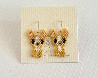 Chihuahua Beaded Earrings | Handmade Miyuki Dog Earrings | Cute Chihuahua Jewelry | Dog Lover Gift | Lightweight Pet Earrings
