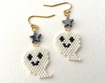 Spooky cute ghost  earrings | Fall earrings | Halloween Jewelry | Halloween Gift | Halloween Party | Ghost Dangle Earrings