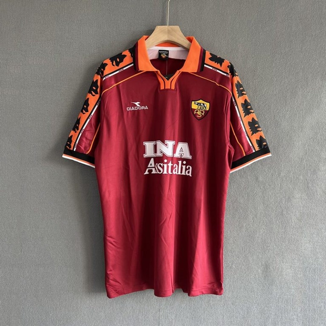 AS Roma 1998/1999 Home Retro Football Kit Maglia Calcio Soccer Etsy