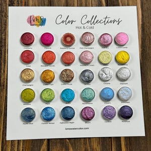 Hot and Cold Color Collection | Watercolor Palette | 30 Colors | Shimmer Watercolor | Handmade Watercolor Paint | KMS Watercolor
