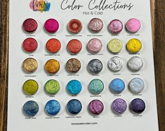 Hot and Cold Color Collection | Watercolor Palette | 30 Colors | Shimmer Watercolor | Handmade Watercolor Paint | KMS Watercolor