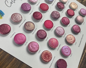 Sweet + Pink Farben-Kollektion | Aquarell-Palette | 30 Farben | Schimmer Aquarell | Handmade Aquarellfarbe | KMS Aquarell