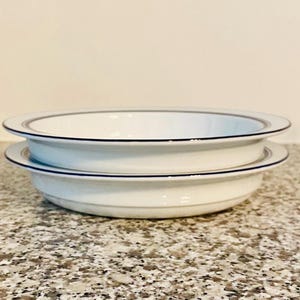 Dansk BISTRO CHRISTIANSHAVN BLUE Rim Soup Bowl 8” Portugal Set/2