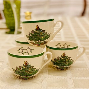 Spode CHRISTMAS TREE Teacups Set/4