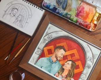 Custom Watercolor Portrait | Families, couples, individuals | personalized gift for celebrations, weddings, holidays