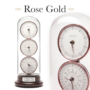 The Anniversary Clock – Rose Gold - the Years, Months, Days and time since your Wedding Day or Special Occasion - Also plays your song!