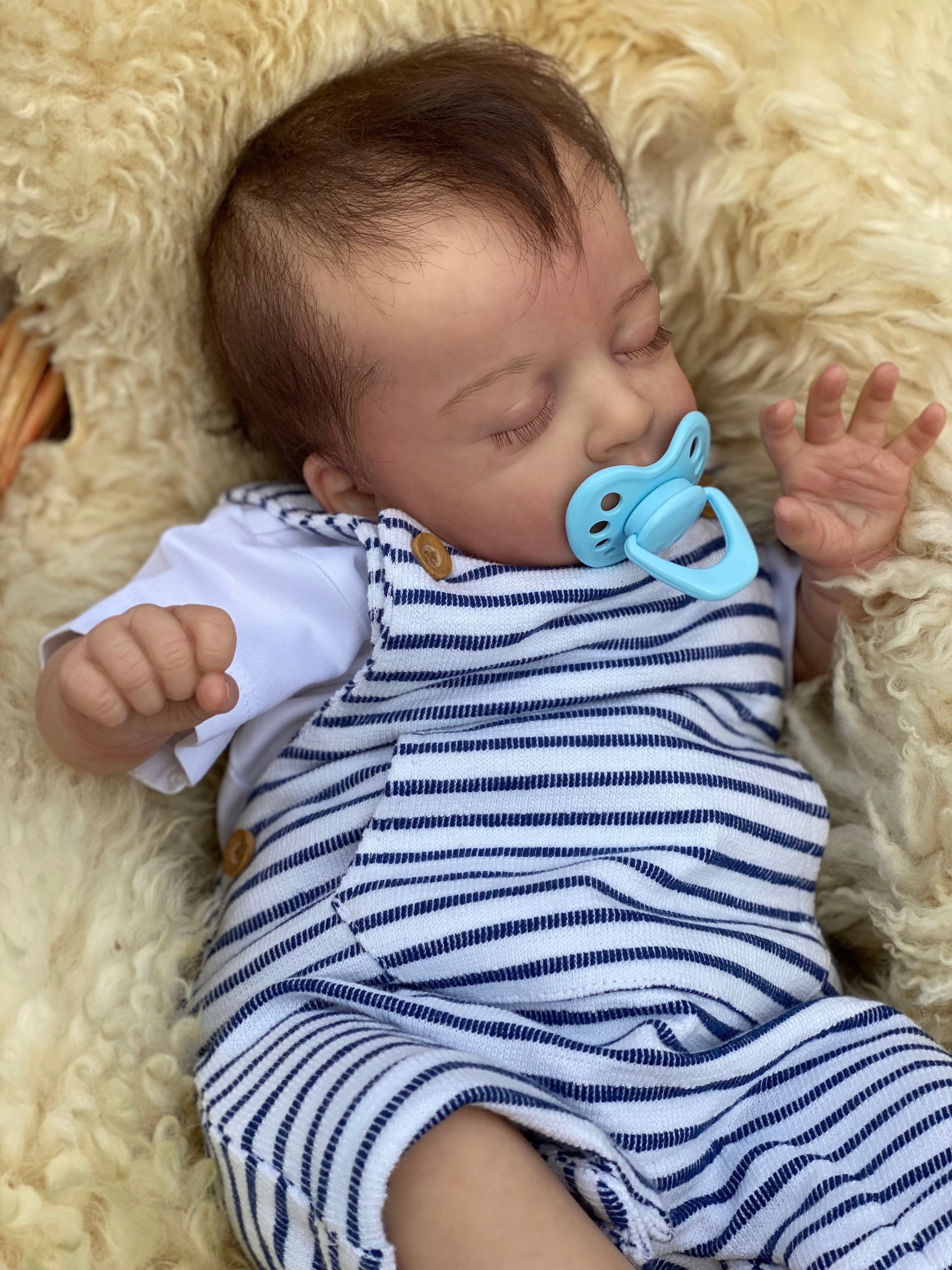 Reborn Baby Boy Jude Auer by Vahni Gowing Rooted Hair CUSTOM ORDER