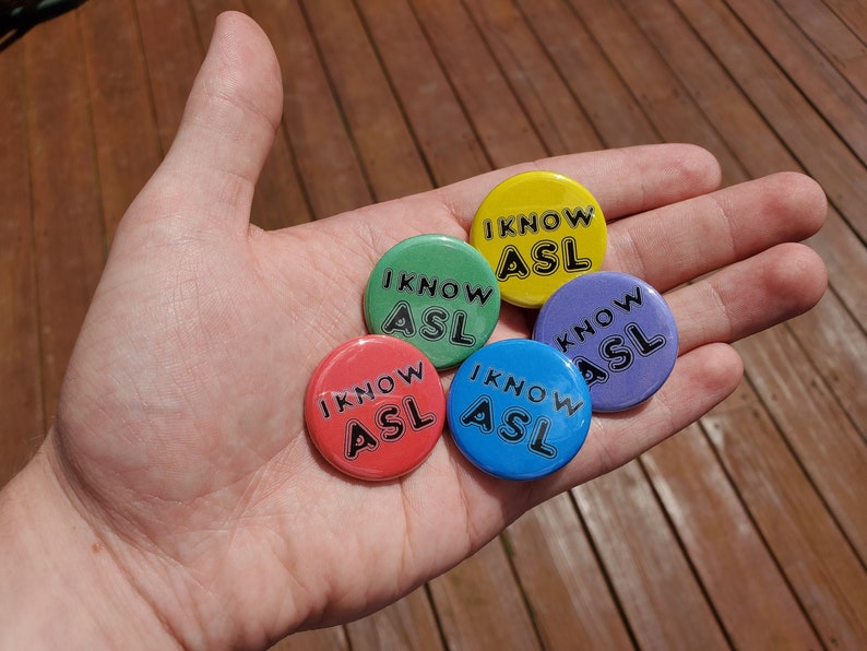 I know ASL Button / Badge / Pins / American Sign language / | Etsy