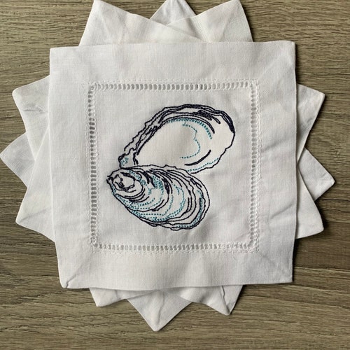 Cocktail Napkin With Embroidered Bee/ Monogram Gift Set of 4 Etsy