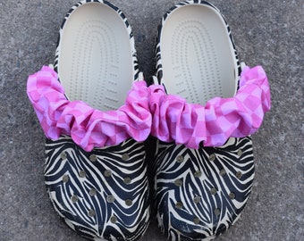 Pink Checkered Croc Strap Covers/Croc Accessories/Shoe Accessories/Crocs