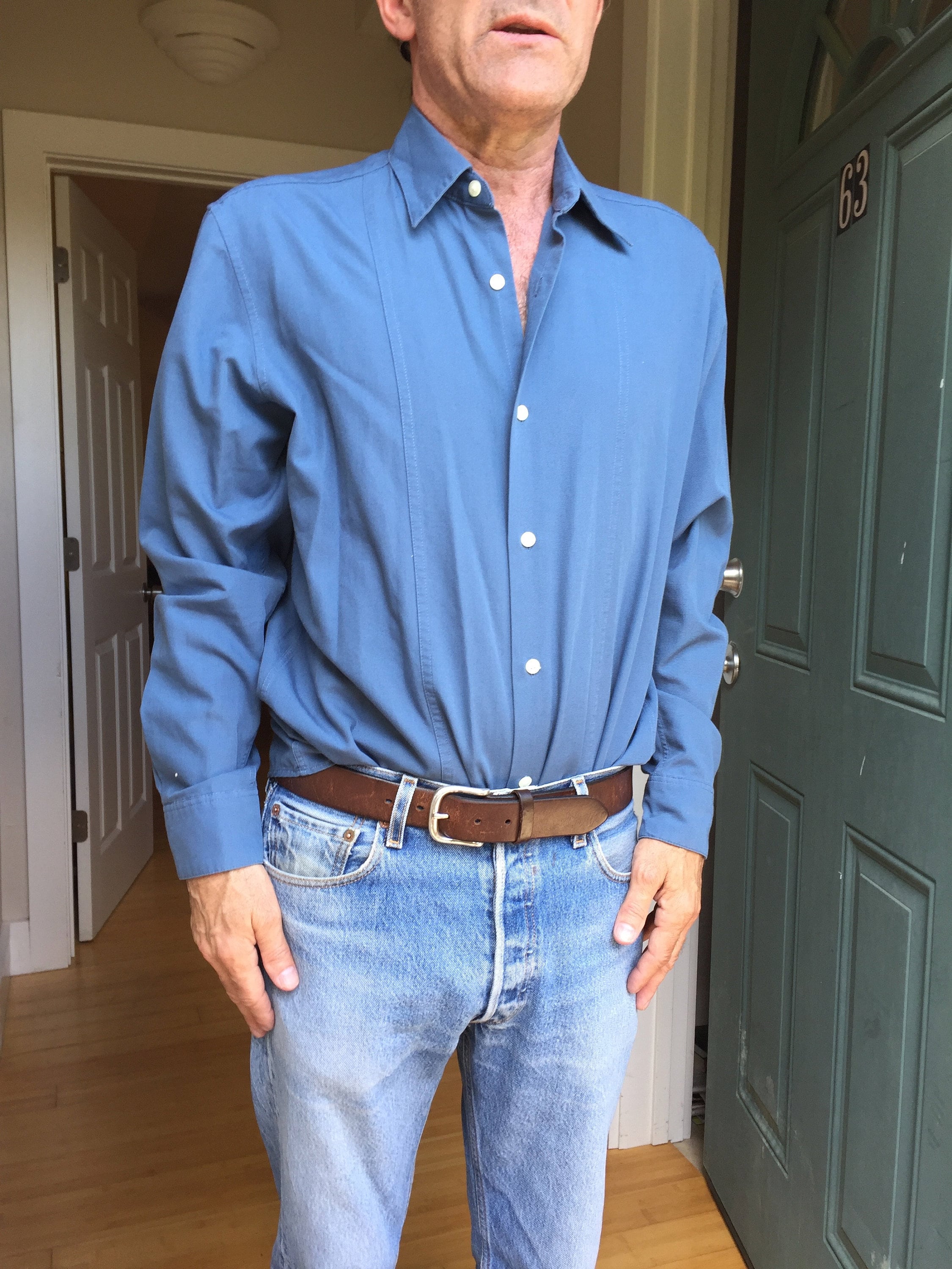 Men's Blue Button-down Dress Shirt Made by Liz Claiborne - Etsy