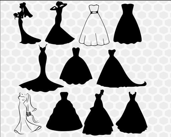 Wedding Dress Svg Bundle Wedding Dress Svg Wedding Svg Etsy