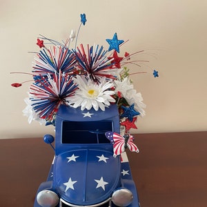 Patriotic Truck Arrangement: 4th of July Floral Decor