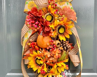Sunflower Fall Wreath: Modern Farmhouse Autumn Decor