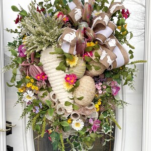Wildflower Easter Wreath: Handmade Carrot & Egg Door Decor