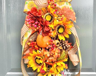 Sunflower Fall Wreath: Modern Farmhouse Autumn Decor