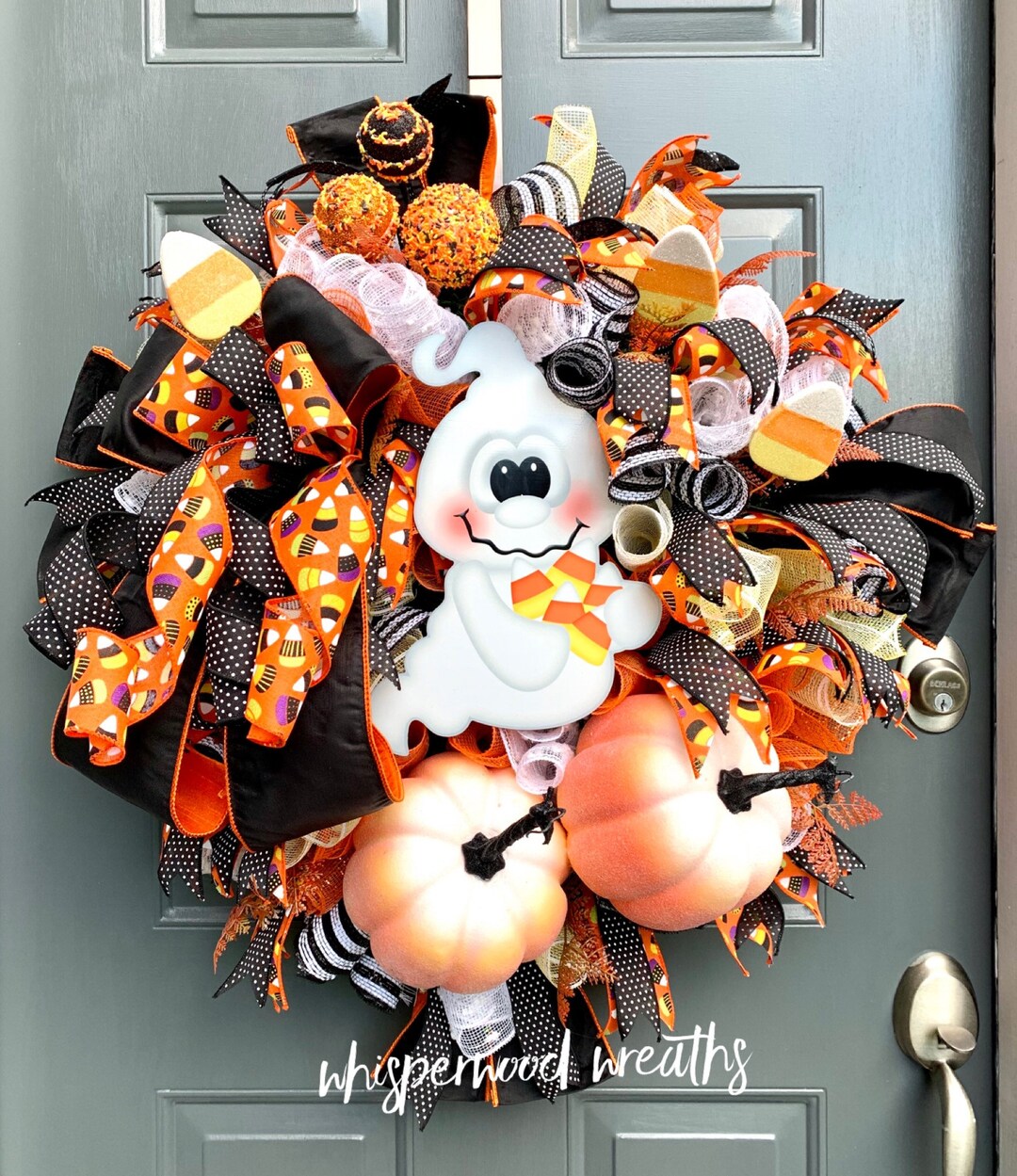 Halloween Wreathhalloween Decorhalloween Wreath for Front Etsy
