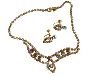 Vintage Aurora Borealis Rhinestone  Jewelry Set - Final Price (Duty Covered)