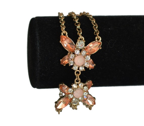 Vintage Multi Strand Chain Crystal Bracelet - image 1