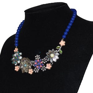Vintage Lia Sophia Floral Rhinestone Necklace