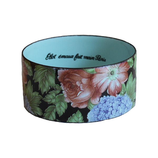 Bracelet Émaillé Bleu Marine Signé Eliot Paris - Occasion - Style Vintage