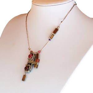 Vintage Anne Marie Chagnon Brutalist Abstract Geometric Necklace image 3