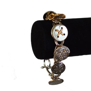 Upcycled Vintage Button Link Bracelet