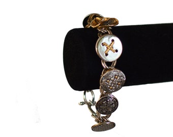 Upcycled Vintage Button Link Bracelet - Final Price (Duty Covered)