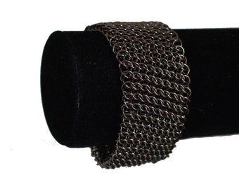 Handmade GSG Sheet Chainmaille Blued Metal Bracelet