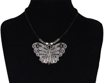 Filigree Butterfly Shaped Pendant Choker Necklace - Final Price (Duty Covered)
