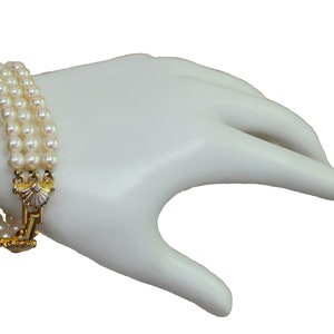 Vintage Richelieu Triple Strand Faux Pearl Bracelet