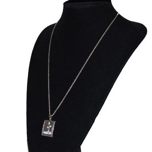 Vintage Silver Rose Pendant Necklace