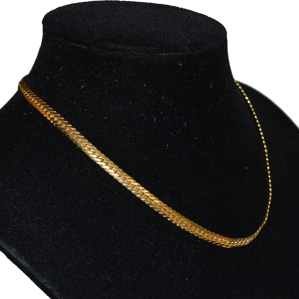 Vintage Vendome Golden Snake Chain Necklace