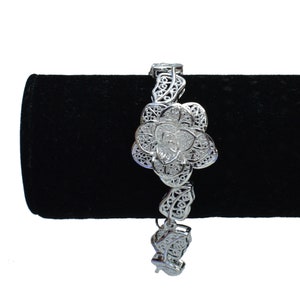 Vintage Filigree Silver Link Bracelet