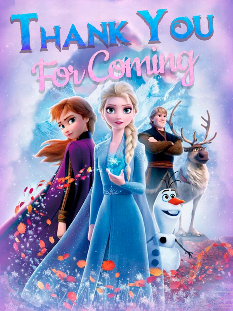 frozen 2 birthday invitation free thank you card and etsy