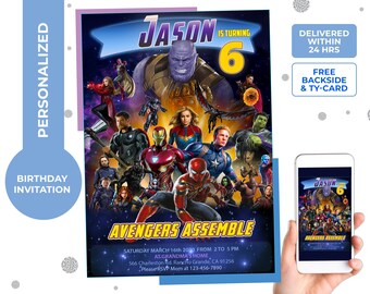 Avengers Endgame Invitation Etsy France