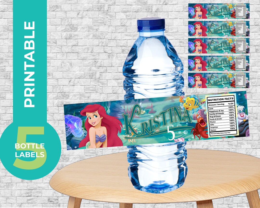 Little Mermaid Printable Bottle Labels - Etsy