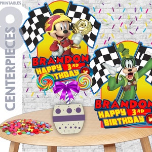 Mickey and the roadster racers Centerpieces, Birthday Party Table Decoration centerpieces, digital & printables, personalized