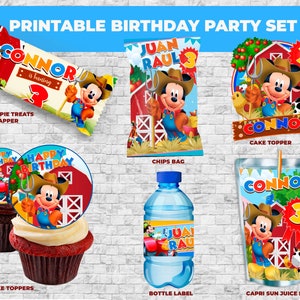 Printable Kids Birthday Party Set: Mickey Farm