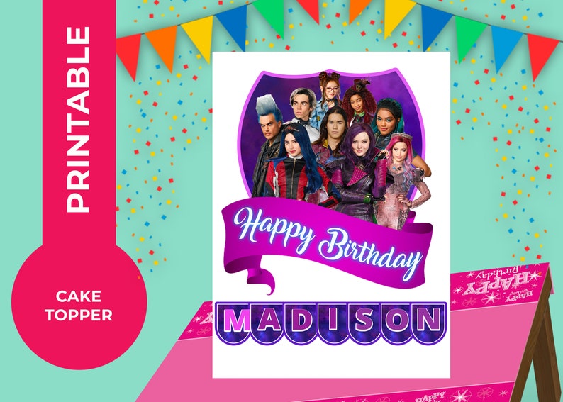 Descendants 3 Printable Cake Topper Digital Cake Topper - Etsy