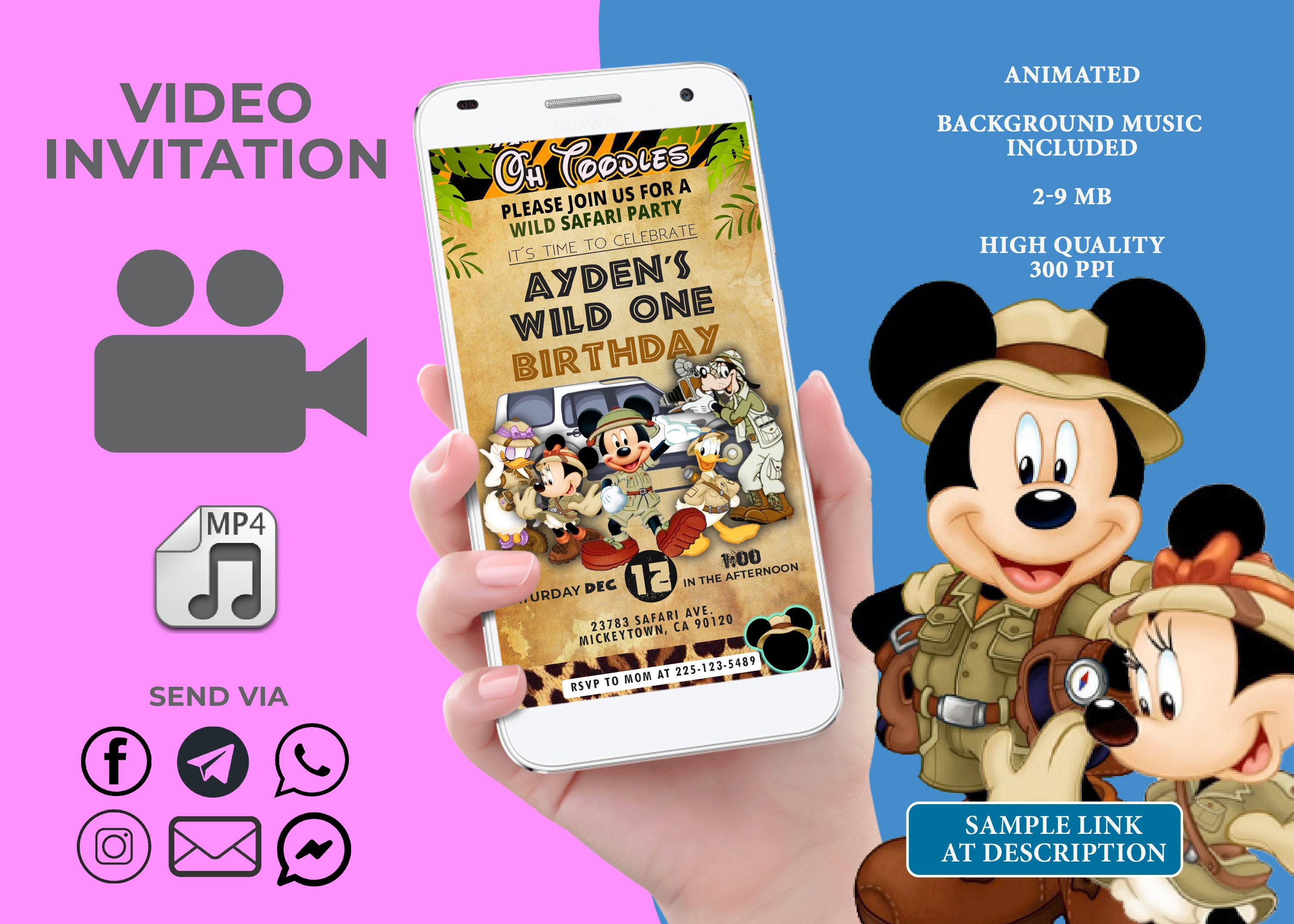 Mickey Safari Birthday Invitiation Jungle Safari Birthday - Etsy Singapore Mickey Safari Birthday Invitiation Jungle Safari Birthday - Etsy Singapore