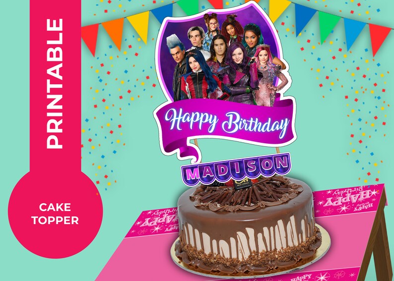 Descendants 3 Printable Cake Topper Digital Cake Topper - Etsy
