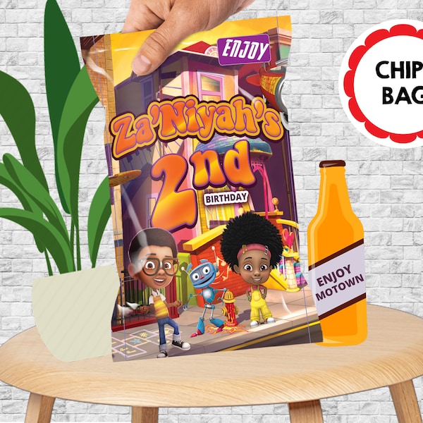 Motown Magic Chips Bag, Printable DIY Customizable Chips bag for Birthday party decor and favors