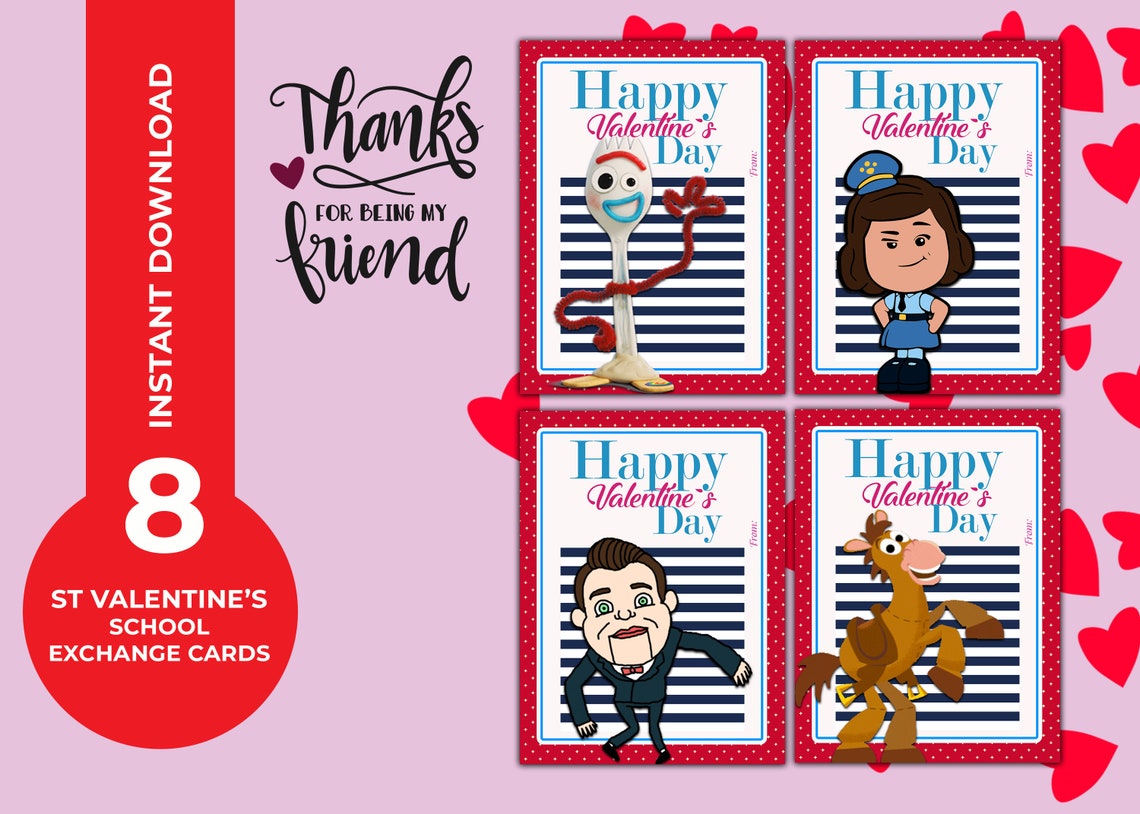 Toy Story Valentine Cards Printables Valentine's Exchange - Etsy